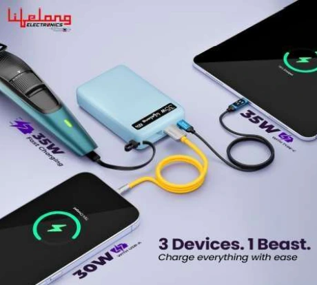 Lifelong Electronics 20000mAH 35W Fast Charging Small Pocket Size Power Bank