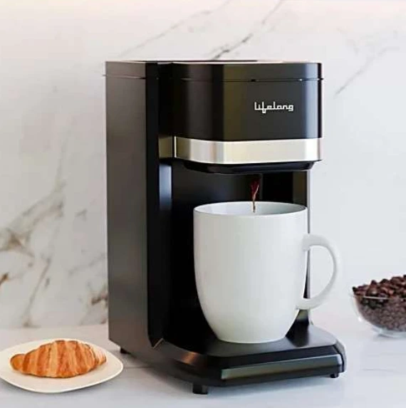 Lifelong Single Cup Coffee Maker - 350 W, 125ml Ceramic Cup, Detachable Coffee Filter, Black, Model- LLCMK910
