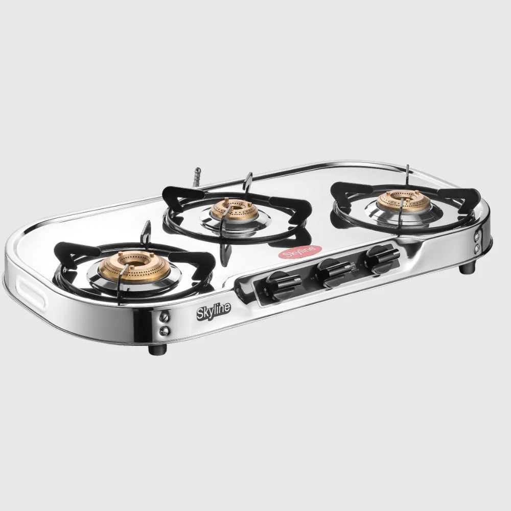 LPG Gas Stove with Jumbo Burner 3 Burner SS