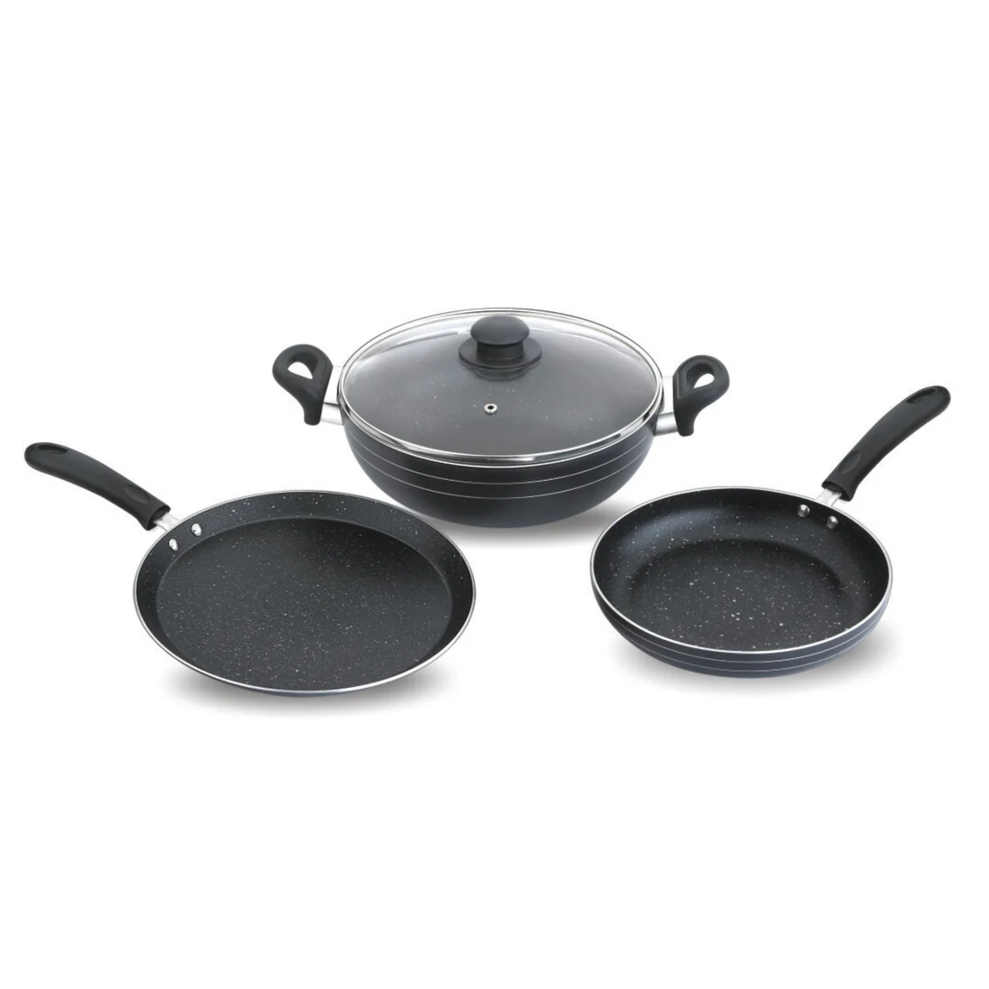 Non Stick Cookware Set (Induction Base) Kadhai,FryingPan, Dosa Tawa