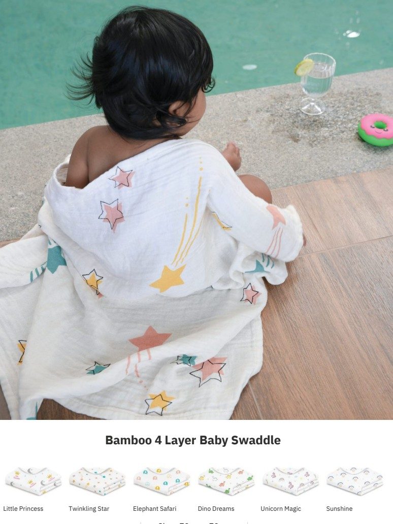 Bamboo 4 Layer Baby Swaddle