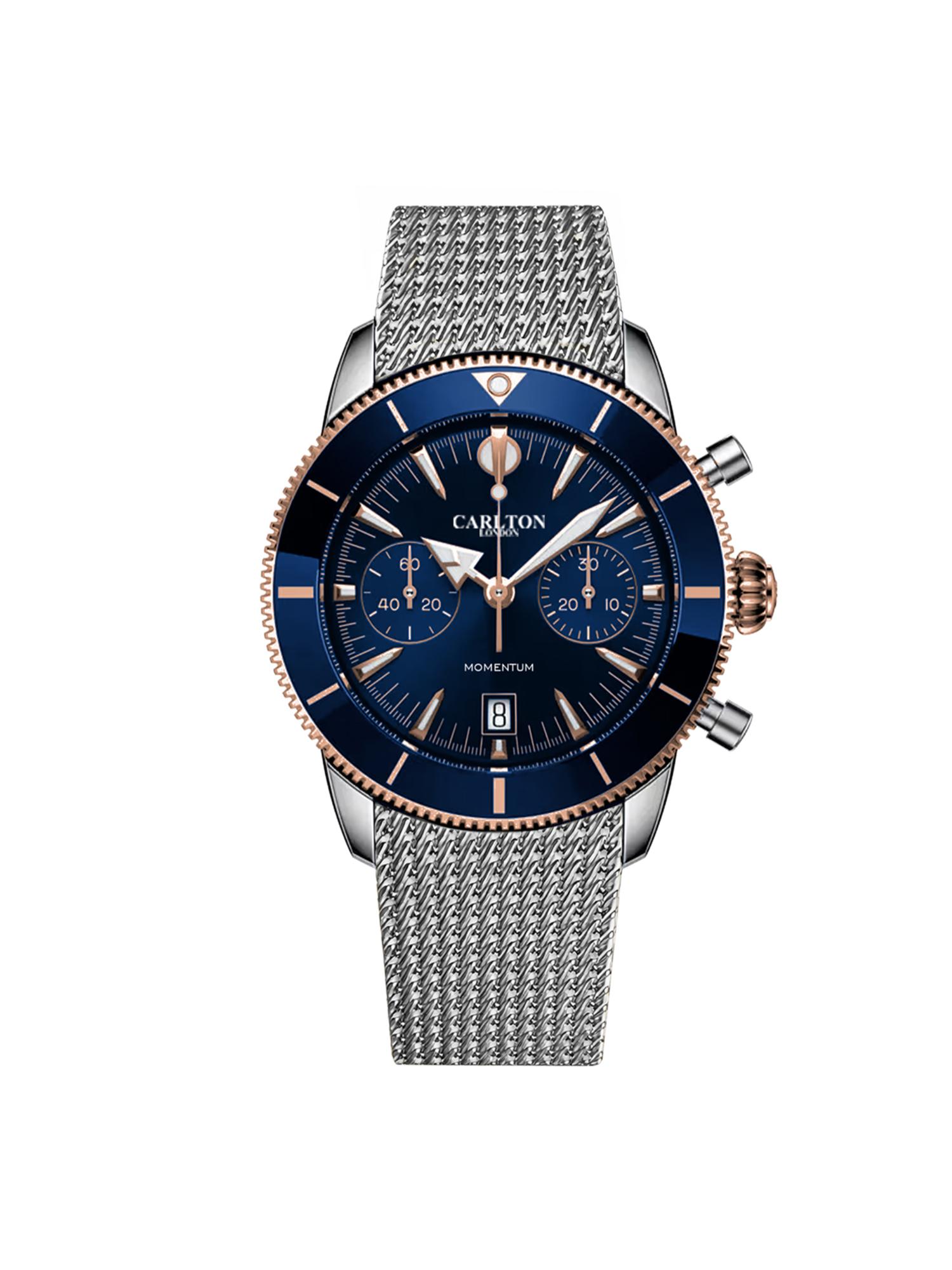 Carlton London Men Momentum Blue Dial Round Analog Watch - CL-MT-BLU (M)