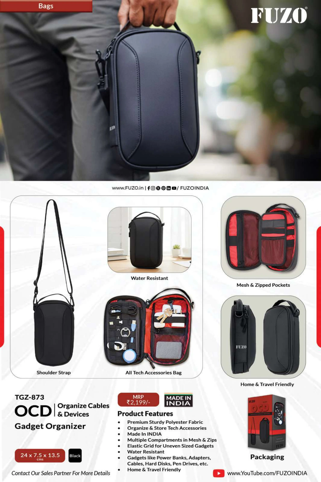 TGZ-873 OCD Organize Cables | & Devices Gadget Organizer