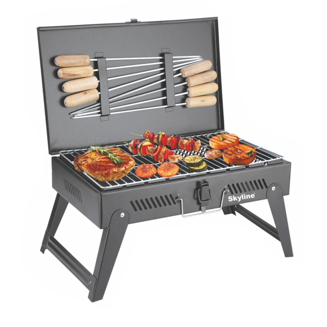 Charcoal Briefcase Barbecue with 8 Skews (VTL-4800)