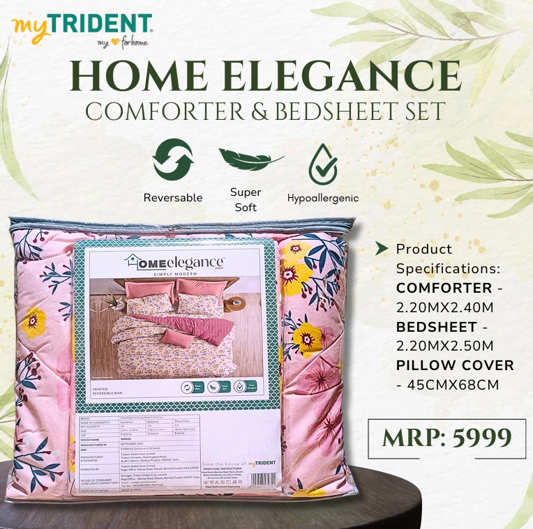 HOME ELEGANCE COMFORTER & BEDSHEET SET