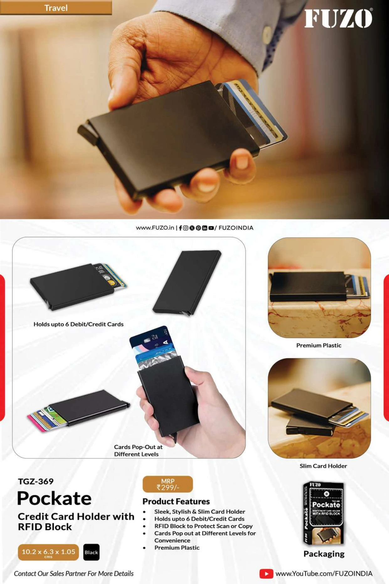 TGZ-369 Pockate Credit Card Holder with RFID Block