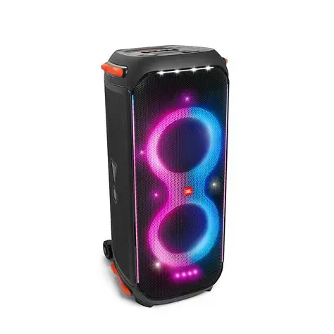 JBL PartyBox 710 Bluetooth Party Speaker with Dynamic Music Synced Flashing Club Pattern Lightshow, Pro Sound, Splashproof, PartyBox App Personalisation,Guitar and Mic Input(800 Watt RMS, Black)