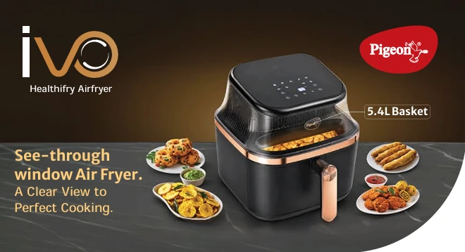 Healthifry Airfryer See-through window Air Fryer. A Clear View to Perfect Cooking.