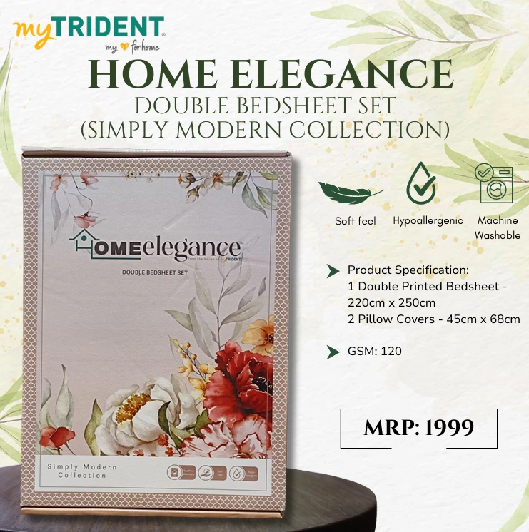 HOME ELEGANCE DOUBLE BEDSHEET SET (SIMPLY MODERN COLLECTION)