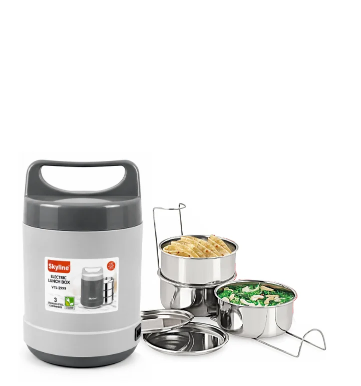 Electric Lunch Box with 3 Stainless Steel Container