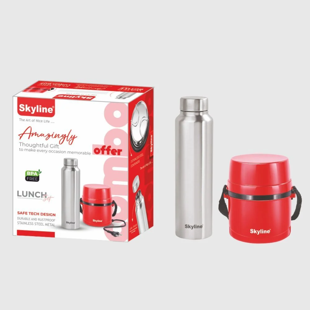 Electric Lunch & Steel Bottle Combo