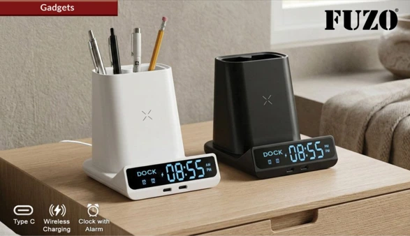 Dock Multi-Utility Charging Station with Clock & Stands