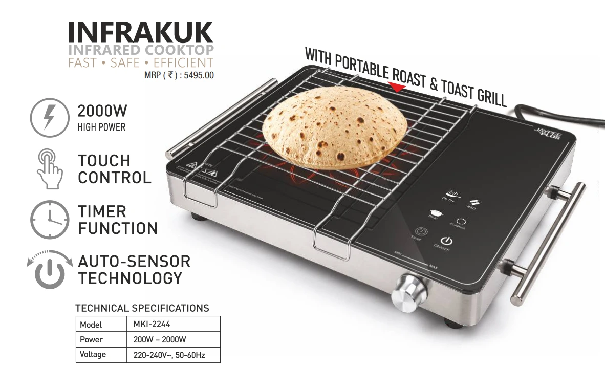 infracooka infrared cooktop by jaypee