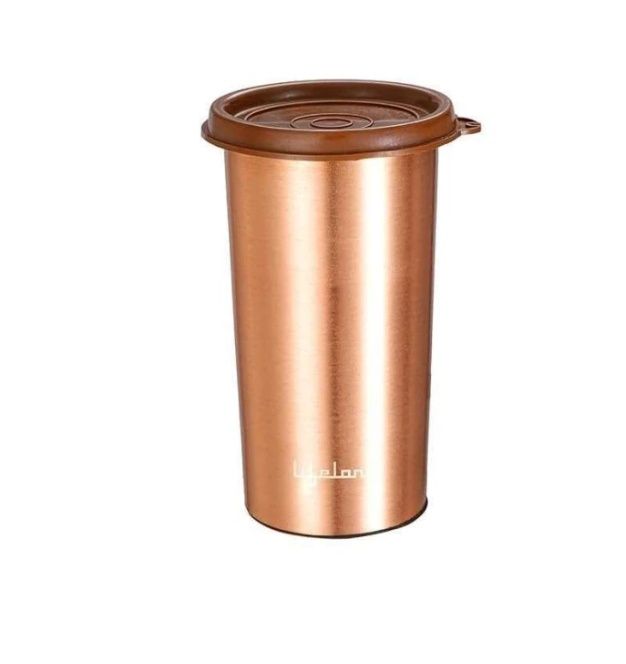 Lifelong 480ml Copper Water Tumbler with Lid
