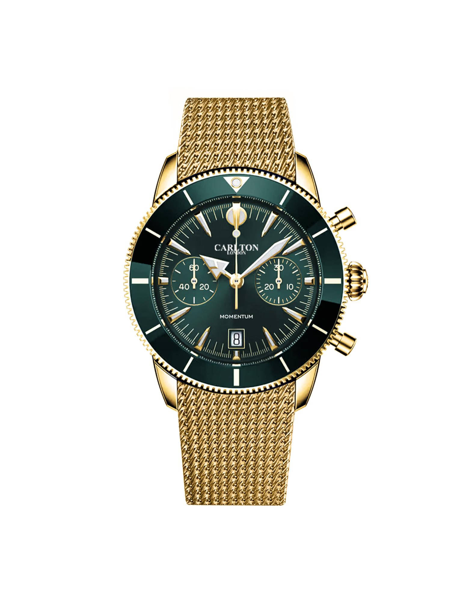 Carlton London Men Momentum Green Dial Round Analog Watch - CL-MT-GGRN (M) (M)