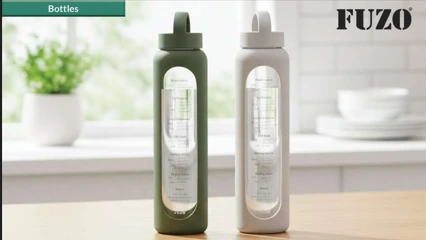 TGZ-2142 Nudge Borosilicate Glass Bottle with Hydration Reminder