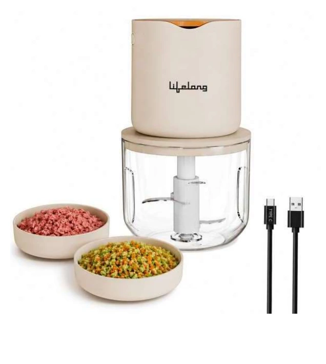 Lifelong Rechargeable Electric Food Chopper with 600ml | 180W Motor 